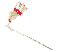 PACKOVE Épingles à Cheveux Lanterne Lumineuse Vintage Métal Rouge Pompon Pour Femmes Cheveux Longs Style Chinois Cérémonie Traditionnelle Hanfu