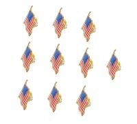 PACKOVE Épinglette Drapeau Américain Lot de 10 Insigne Usa en Broche pour Chapeau Cravate Vêtement Décoration Légère Antirouille Présent Collectionneur