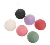 PACKOVE Éponges Exfoliantes Naturelles Visage Lot de 6 pour Nettoyage Doux et Élimination des Impuretés Peau Sensible Couleur Aléatoire