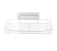 PACKOVE Étagère de Rangement Murale INOX sans Perçage Support Égouttoir et Bac Intégré Argenté, Porte-Accessoires Cuisine et Salle de Bain, Gain de Place Pratique et Évacuation d'eau