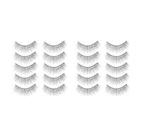 PACKOVE Faux Cils de Scène avec Décorations Brillantes Style Naturel et Réaliste, Faciles à Utiliser 10 Paires de Cils Créatifs Noirs en Fibre Artificielle pour Maquillage Quotidien