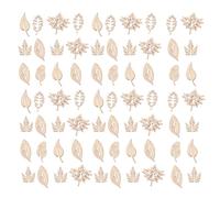 PACKOVE Feuilles en Bois 100 Pièces Copeaux Non Poreux pour Ornements Artisanaux et Décoration Chambre Ado Style Aléatoire