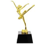 PACKOVE Figurine en Plastique Or Surface Lisse et Base pour Compétitions de Danse et Spectacles de Talents, Statuette Délicate de Danseuse de Ballet Réaliste