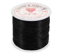 PACKOVE Fil Élastique Cheveux 0,6 Mm Noir - Corde Élastique pour Extensions de Cheveux, Perles et Tresses, Bobine Résistante et Souple pour Coiffure Diy, Fil Extensible pour Bracelets