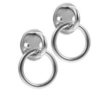 PACKOVE Fixation pour Hamac 2 Pièces Platine Acier Inoxydable Œil Rond 8 MM Crochet Support Plafond Suspendre Intérieure et Extérieure Utilisation Hamac et Coussin