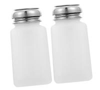 PACKOVE Flacon Distributeur Antistatique Pompe En Plastique 5x5x10 Cm Pour Usage Cosmétique Et Soins Des Ongles Couvercle En Acier Inoxydable