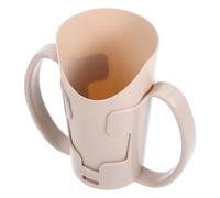 PACKOVE Gobelet Anti-fuite Beige pour Personnes Âgées avec Double Poignées et Ouverture Inclinée en Plastique, Tasse D'assistance pour Dysphagie et Soins de Réhabilitation