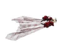 PACKOVE Halloween Headband With Skull And Veil Mesh Flower Lightweight Breathable Hairband For Women Day Of The Dead Cosplay Party Accessory