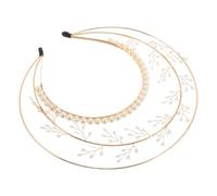 PACKOVE Halo vierge casque gothique bandeau de fleur Couronne de fausses perles couronne d'ange Bandeau élégant des couvre-chefs bandeau couronne reine Beige