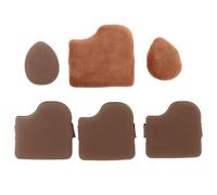PACKOVE Houppette Visage Mini Doux pour Fond de Usage Sec et Humide Forme Biscuit Chocolat