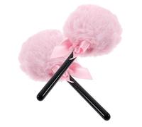 PACKOVE Houppettes de Maquillage Poudrière Lot de 2 Taille Moyenne Douce en Velours Rose pour Femmes et Adolescentes Usage Visage et Corps Poignée Ergonomique