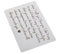 PACKOVE Insert de Portefeuille en Acier Inoxydable Gravé pour Saint-Valentin, Carte Décorative Romantique Solide, Présent Unique Homme, Message Clair, Pochette Compatible, Accessoire