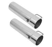 PACKOVE Kit 2pcs Conduit de Poêle en Acier Inoxydable pour Tente et Réchaud de Camping, Protection Complète, Accessoires D’évacuation de Fumée Argentés