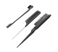 PACKOVE Kit de Peignes et Brosse à Sourcils Multifonctionnel Ensemble de Plastique pour Coiffure et Maquillage Peigne à Queue et Brosse à Sourcils Noir