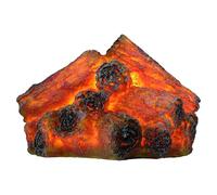 PACKOVE Lanterne à Charbon en Résine Abs, Flamme LED sans Feu pour Cheminée | Effet Braise Réaliste, Fonctionnement à Piles, Usage Maison, Décor de Noël et Ambiance Intérieure