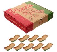 PACKOVE Lot de 10 Boîtes à Pizza en Papier Pliables 18,5 X 18,5 X 4 Cm Boîtes à Pizza Multifonctions 7 Pouces Emballage Jetable Industriel pour Restauration et Transport Facile
