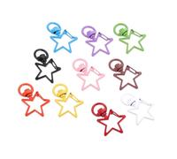 PACKOVE Lot de 10 Fermoirs en Alliage Colorés Forme Étoile à Cinq Branches pour Porte-clés, Outils Soi-même, Usage Polyvalent, Accessoires Métalliques DIY, Bricolage et Couleur Aléatoire