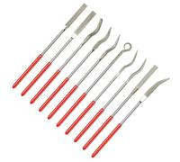 PACKOVE Lot de 10 Limes Diamantées pour Bricolage de Bijoux et Travail du Bois, Surface Fine, Plastique Rouge, Outils de Sculpture pour Production Artisanale