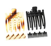 PACKOVE Lot De 10 Pinces à Cheveux Cinq Dents Grandes, Accessoires Résine Noir Et Écaille, Maintien Cheveux Femmes Et Filles Usage Quotidien Bureau Et Sorties