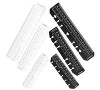 PACKOVE Lot de 12 Marque-pages-règles en Polypropylène, Format A5 A6 A7, Couleurs Noir et Transparent, Outil Multifonction Portable pour Agenda, Mesure et Marquage de Page, Accessoire