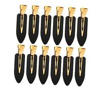PACKOVE Lot De 12 Pinces à Cheveux Sans Plis 12 Pièces Finition Noir Et or Luxe Pour Maquillage Femmes Frange Coiffage Sans Traces Légère Et Confortable