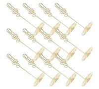 PACKOVE Lot de 12 Porte-Cartes de Note Musicale Couleur Or en Fer, Support Stable et Créatif pour Décoration de Bureau et Mariage