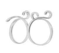 PACKOVE Lot de 2 Bagues au Crochet Réglables en Alliage Tressé, Anneaux Doigt Maintien Fil Tricot, Accessoires Artisanat Crochet pour Femmes, Ornements Pratiques pour Travaux Manuels