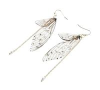 PACKOVE Lot de 2 Boucles d'Oreilles Pendantes en Douce Ailes Dégradées Gris et Or Légères et Décoratives pour Mariage Fête et Usage Quotidien
