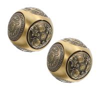 PACKOVE Lot de 2 Boules de Baoding en 36 Mm avec Motifs Hexagonaux en Relief, Boules Chinoises de Massage des Mains Anti-stress, D'exercice Doigts, Décoration Feng Shui, Relaxation
