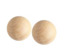 PACKOVE Lot de 2 Boules en Bois Massif Rondes 9 Cm Sphères Lisses en Bois Naturel Brut pour Loisirs Créatifs Décoration Artisanale et Peinture DIY