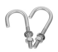 PACKOVE Lot de 2 Boulons D'ancrage M8x80 en Acier pour Fixation Béton, Crochets à Œillet Pré-encastrés, Résistants et Adaptés aux Projets de Maçonnerie et Fondations Murales