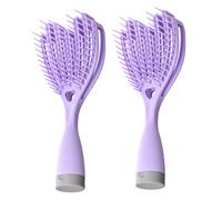 PACKOVE Lot De 2 Brosses Démêlantes Creuses Violet, Sèche-cheveux Compatible, Massage Cuir Chevelu, Femmes, Cheveux Mouillés Et Secs, Coiffage Voyage Miroir Intégré Et Rangement Dessous