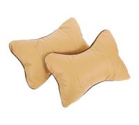PACKOVE Lot de 2 Coussins Ergonomiques Nuque Beige 27x18x9 Cm, Oreillers Cervicaux de Voyage Respirants et Doux, Protection de Cou pour Voiture Toutes Saisons, Appui-tête Confort