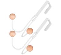 PACKOVE Lot de 2 Crochets Doubles en Métal Blanc Perles, Patères sans Perçage pour Suspendre Couronnes et Accessoires, Utilisables Chambre ou Placard