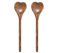 PACKOVE Lot de 2 Cuillères en Bois D'acacia Forme Cœur, Longues Cuillères Multifonctions 25,5 X 7 X 1,3 Cm Cuisine, Salades, Miel, Accessoires la Cuisine Pratiques et Décoratifs