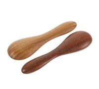 PACKOVE Lot de 2 Cuillères Gua Sha en Bois de Santal Massif Outil de Massage Facial Naturel Spatule pour Masque Visage Masseur de Visage à Gratter à Domicile et Voyage
