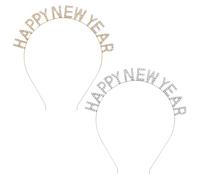 PACKOVE Lot de 2 Diadèmes en Cristal pour Le Nouvel An, Élégants Accessoires de Coiffure pour La Saint-sylvestre, Décorations Et Bandeaux à Strass pour Les Fêtes, Les Photos Et Le Compte à