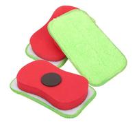 PACKOVE Lot de 2 Effaceurs de Tableau Blanc et Noir Réutilisables, Effaceur à Craie Magnétique Lavable, Gomme de Nettoyage sans Poussière, Taille Compacte pour Bureau et Couleur Aléatoire