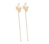 PACKOVE Lot De 2 Épingles À Cheveux Style Chinois Accessoires Pour Cheveux Baguettes Épingles À Cheveux Vintage En Forme De U Style Rétro Antique En Cuivre Doré
