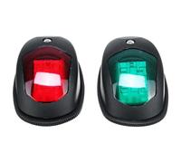 PACKOVE Lot de 2 Feux de Navigation LED Bateau 12v, Lampe Marine Abs Noir, Feu Tribord Rouge et Bâbord Vert, Éclairage Sécurité Nautique pour Yacht, Vedette et Petit Bateau