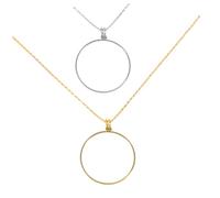 PACKOVE Lot De 2 Loupes Décoratives À Suspendre Pour Collier En Or Pour Personnes Âgées Tendance Pour Femmes Chaîne Monocle En Alliage De Zinc