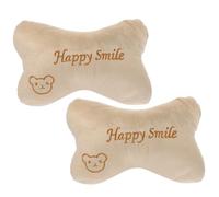 PACKOVE Lot de 2 Oreillers D'appui-tête de Voiture en Coton Beige, Coussins Cervicaux Rembourrés et Respirants, Soutien Ergonomique pour Cou, Accessoires de Voyage et Voiture, Confort