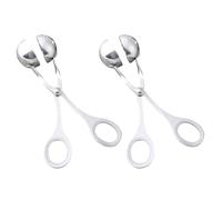 PACKOVE Lot de 2 Outils en Acier Inoxydable Argentés pour Fabrication de Boulettes de Viande Résistants la Corrosion et Haute Température, pour Cuisiner des Boulettes de Crevettes