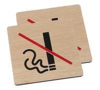 PACKOVE Lot de 2 Panneaux en Bois «interdit de Fumer» Robustes, Style Rustique, 20x15 Cm, pour Bureaux, Restaurants et Lieux Publics, Signalisation Claire de Sécurité et Interdiction