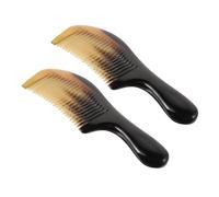 PACKOVE Lot de 2 Peignes en Corne de Bœuf Portables 16-19 CM Peigne de Massage Antistatique Démêlant pour Cheveux Épais et Bouclés Accessoire de Beauté Pratique