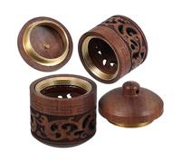PACKOVE Lot de 2 Pendentifs Sachet Lanterne en Bois Ouverture Rotative pour Diffusion D'arôme, Design Délicat et Style Rétro, pour Bureau ou Porte-clés