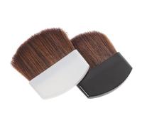 PACKOVE Lot De 2 Pinceaux à Blush Plats Portables, Pinceaux De Maquillage Professionnels Pour Fond De Teint, En Crin De Cheval, Blanc Et Noir, Pour Usage Quotidien Et Voyage