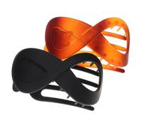 PACKOVE Lot De 2 Pinces à Cheveux Plates De 8, Couleurs Noir Mat Et Café Gelée, Fixation Ferme, Accessoires Pour Femmes, Coiffure Quotidienne, Pinces à Cheveux Françaises