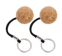 PACKOVE Lot de 2 Porte-clés Boule Flottante en Liège Compressé Noir, Léger et Résistant, Accessoires Indispensables pour Kayak, Bateau et Pêche, pour Sports Nautiques et Activités