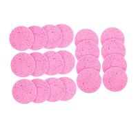 PACKOVE Lot De 20 Éponges Rondes Visage 7 Cm En Cellulose De Bois Nettoyantes Multifonctions Pour Peau Douce Et Démaquillage Quotidien, Usage Visage Et Gommage Léger